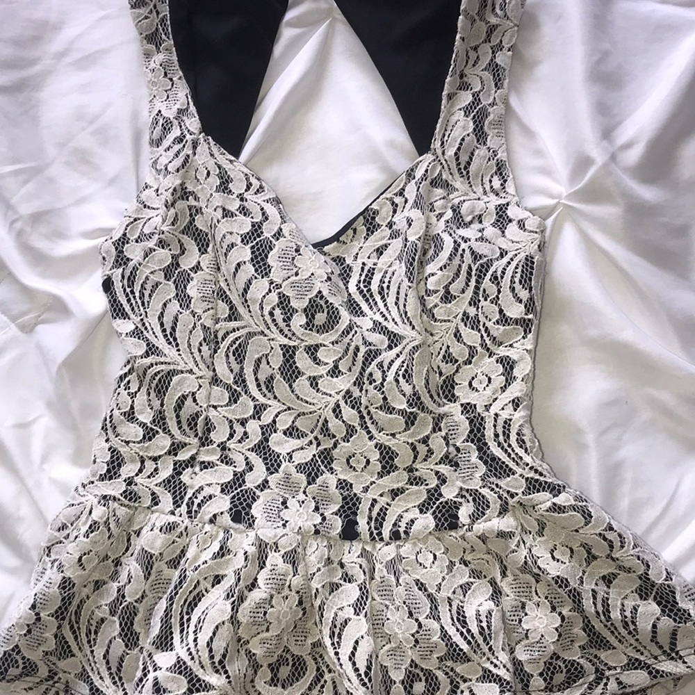 White, lace peplum top